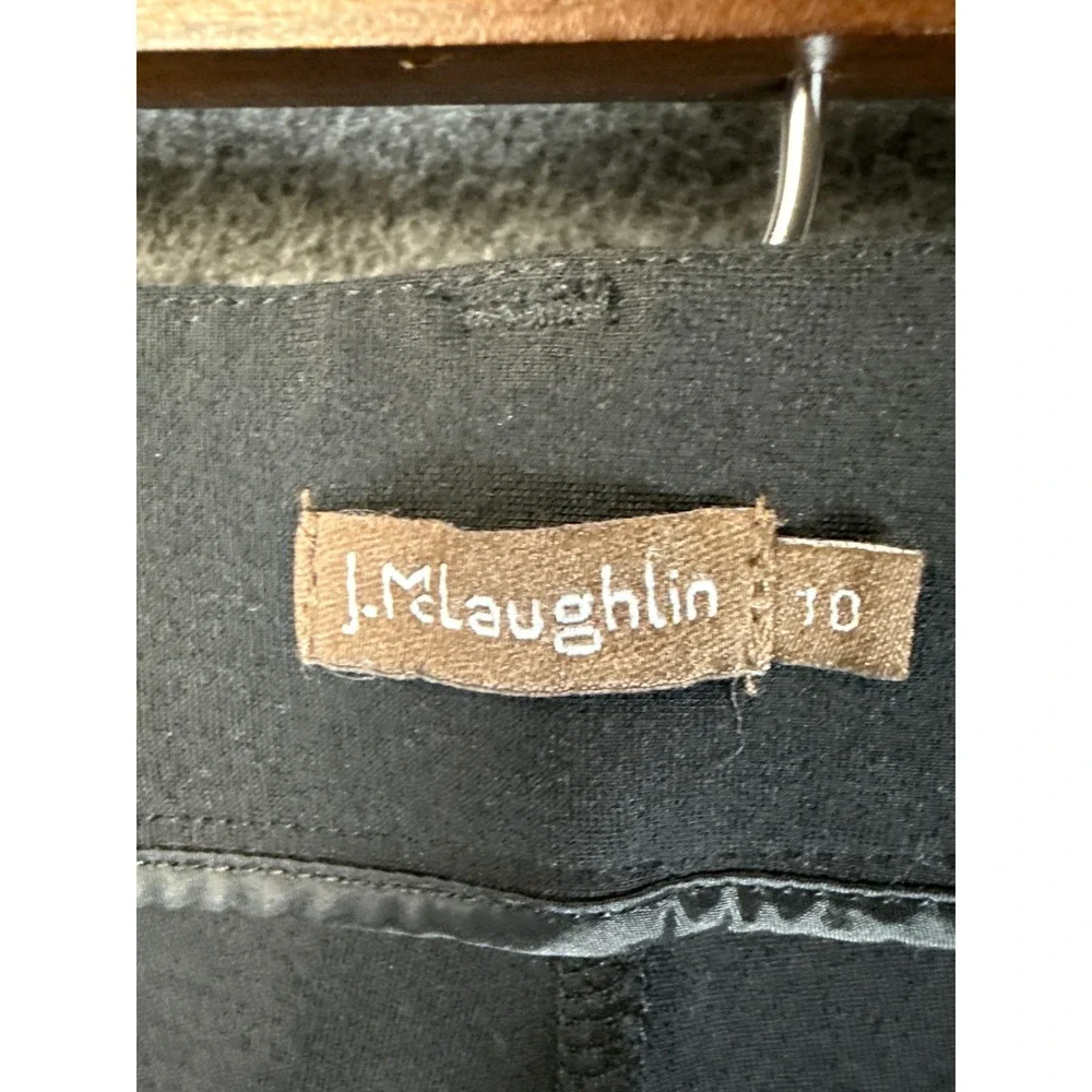 J.McLaughlin Blk Straight Leg Crepe Pants Women Size 10 Bartender Manager Career